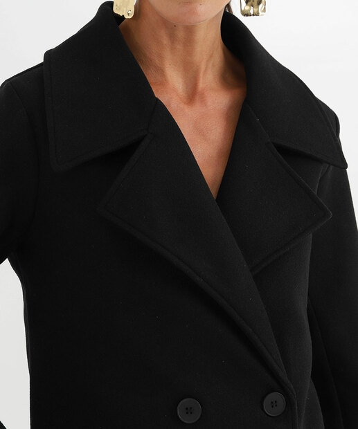 Casaco Feminino Polivelour Botões Marisa Preto