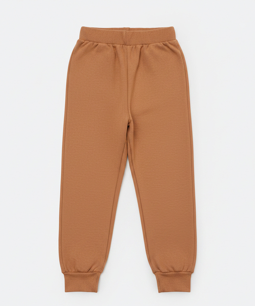 Calça Infantil Jogger Moletom Simba Tam 1 a 3 Marrom