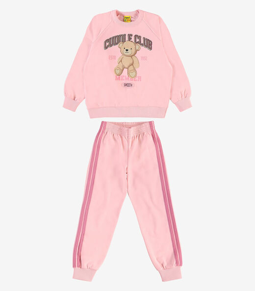 Conjunto Blusão com Legging Moletom Rovi Kids Rosa