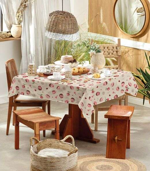 Image_Toalha De Mesa Quadrada Basic 4 Lugares Teka Bege