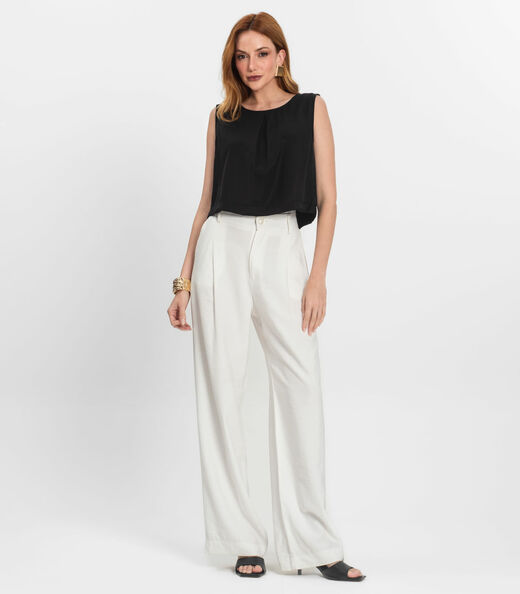 Regata Feminina Em Alfaiataria Endless Preto