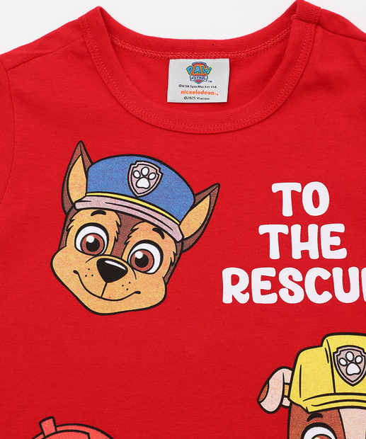 Camiseta Infantil Patrulha Canina Tam 1 a 3 Vermelho