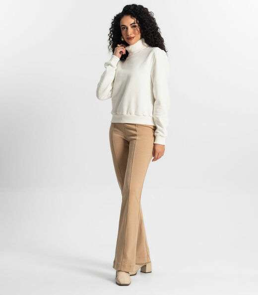Calça Feminina  Boot Cut Rovitex Marrom