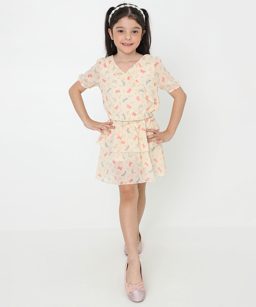 Image_Saia Infantil Chiffon Estampa Borboletas Tam 4 a 10 Bege