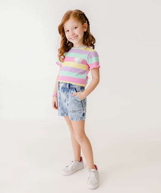 Image_Short Infantil Jeans Bolsos Marmorizado Marisa Tam 4 a 10