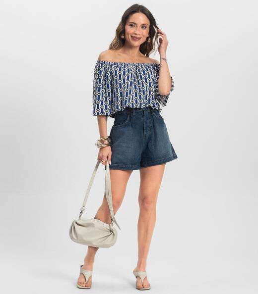 Blusa Feminina Ciganinha Infinita Cor Azul