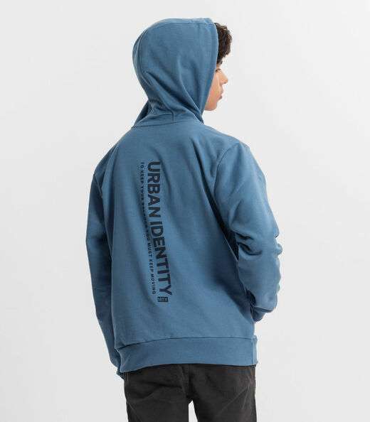 Moletom Juvenil Menino Com Capuz Minty Azul