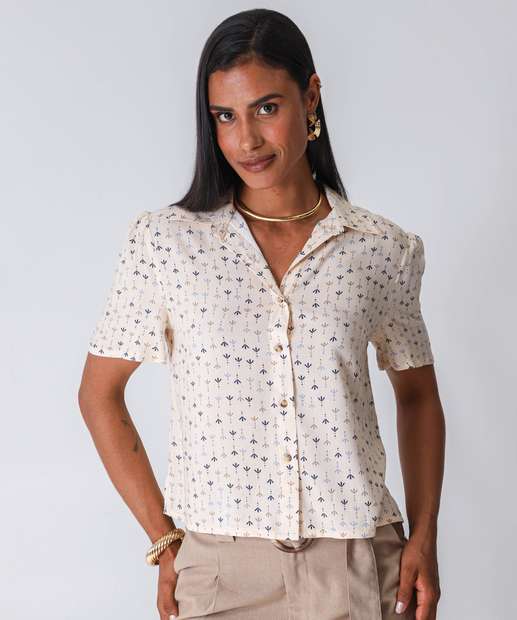 Image_Camisa Cropped Feminina Estampada Marisa Bege