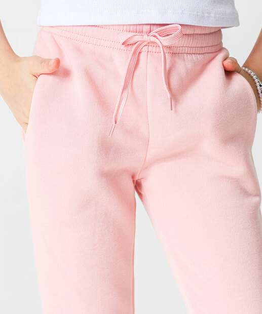 Calça Infantil Moletom Básica Marisa Tam 4 a 10 Rosa