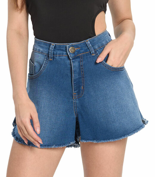 Shorts Jeans Feminino Desfiado Efex Jeans Azul