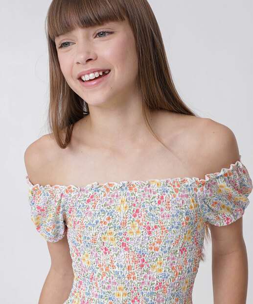 Vestido Juvenil Ciganinha Estampado Marisa Tam 10 a 16