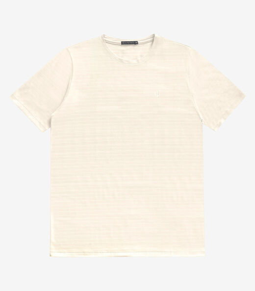 Camiseta Masculina Cotton Listrado Diametro Bege
