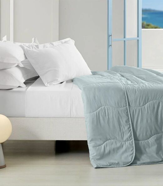 Edredom Verano Casal Toque Acetinado Altenburg Azul