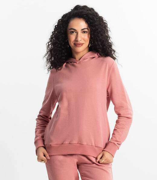 Blusão com Capuz Feminino Rovitex Rosa