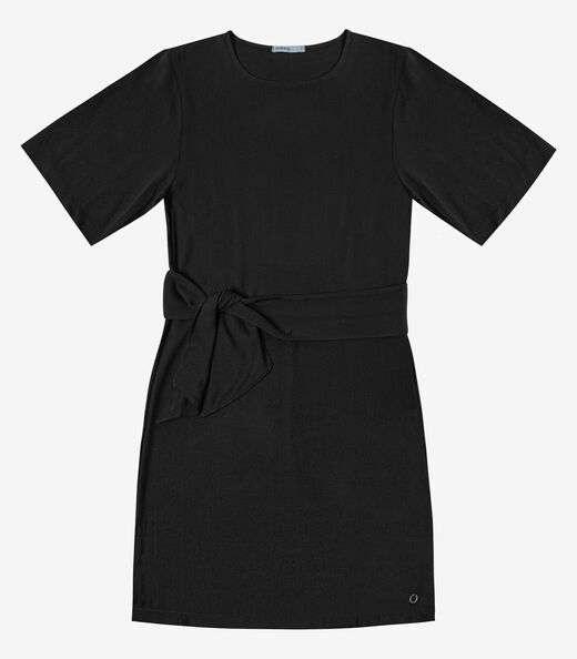 Vestido Curto Feminino Com Cinto Endless Preto