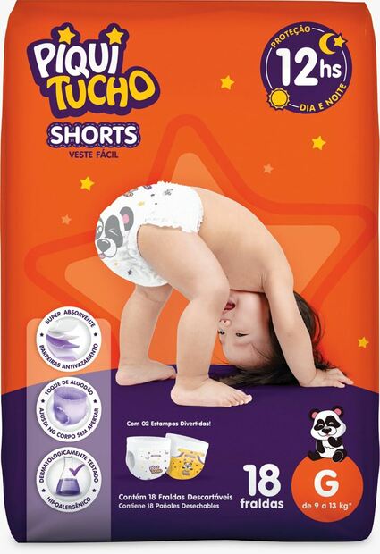 Image_Kit 4 Fraldas Shorts Piquitucho Jumbinho (G) 18 Unidades cada