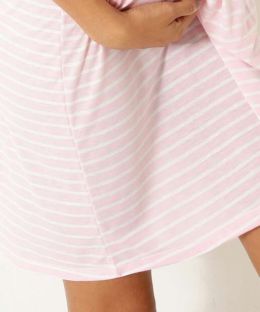 Camisola Gestante Listrada Recorte Renda Marisa  