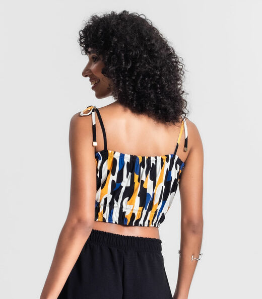 Cropped De Alça Rovitex Amarelo