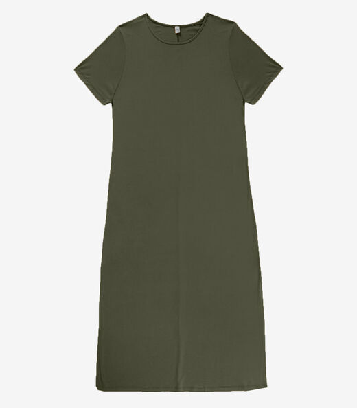 Vestido Feminino Midi Plus Size Infinita Cor Verde