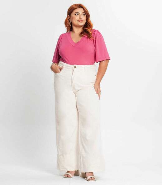Blusa Feminina Plus Size Em Malha Soft Secret Glam Rosa
