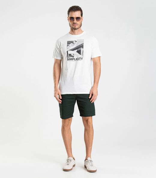 Camiseta Meia Malha Masculina Diametro Bege