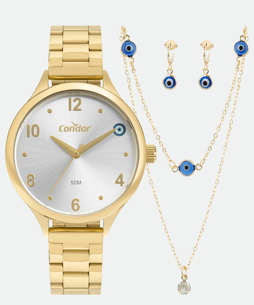 Kit Relógio Feminino Condor CO2035NAAK4K Dourado