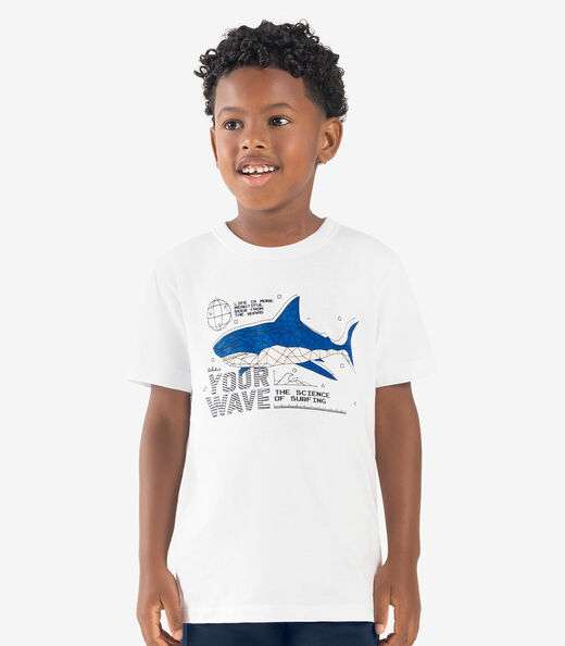 Conjunto Infantil Camiseta Com Bermuda Rovi kids Branco