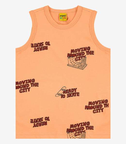 Machão Infantil Masculino Meia Malha Rovi Kids Laranja