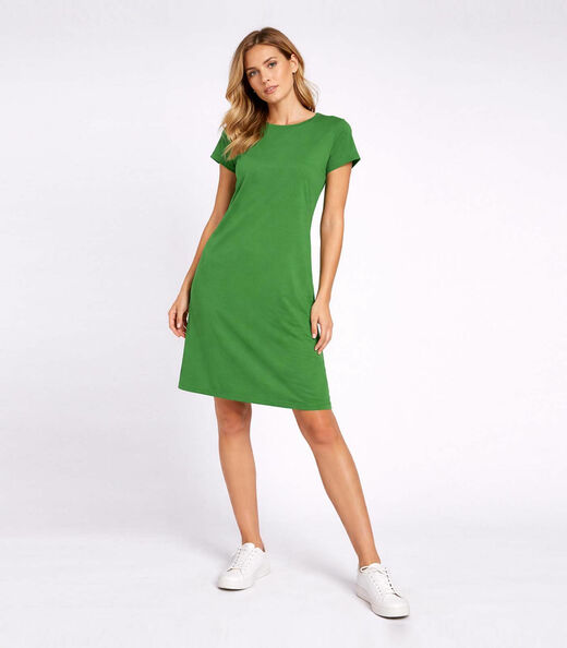 Vestido Feminino Curto Com Manga Infinita Cor Verde