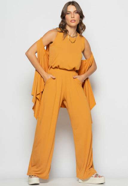 Image_Conjunto Com Kimono, Regata e Wide Leg Malha Caramelo Salvatore