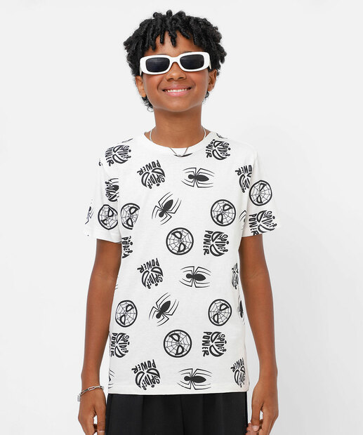 Image_Camiseta Juvenil Homem Aranha Marvel Tam 10 a 16 Off White