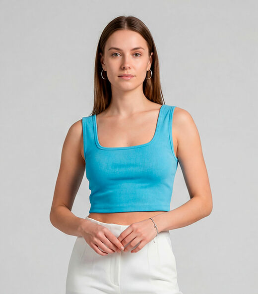 Image_Top Feminino Com Decote Quadrado Infinita Cor Azul