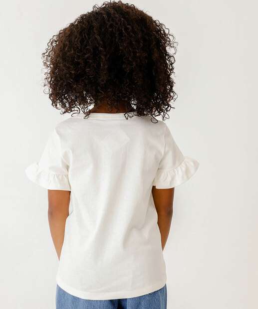 Blusa Infantil Estampa Frontal Manga Curta Marisa Tam 4 a 10