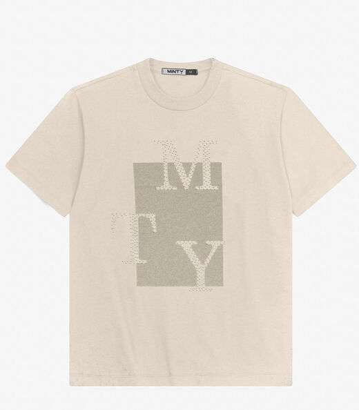 Image_Camiseta T-Shirt Manga Curta em Meia Malha Minty Bege