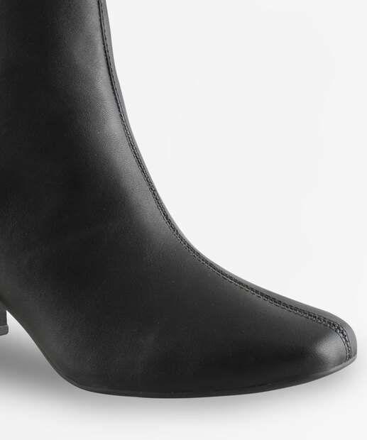 Bota Feminina Cano Curto Salto Grosso Via Uno Preto
