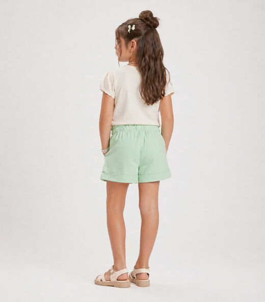 Conjunto Blusa Com Shorts Bege