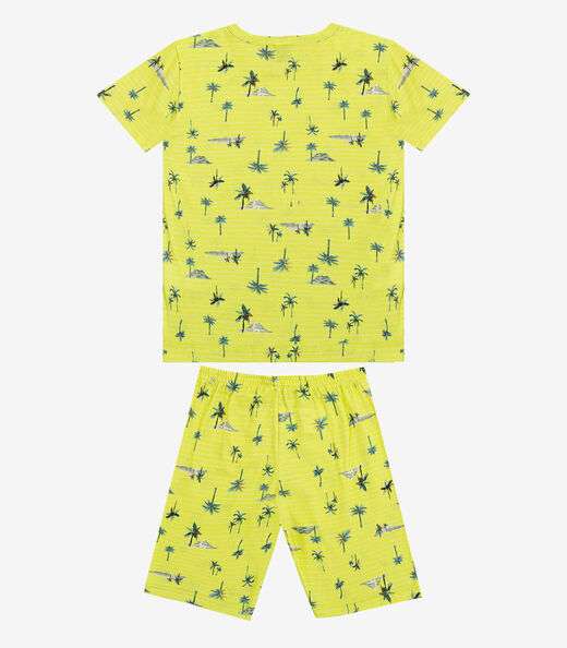 Pijama Infantil Camiseta e Bermuda Select Amarelo