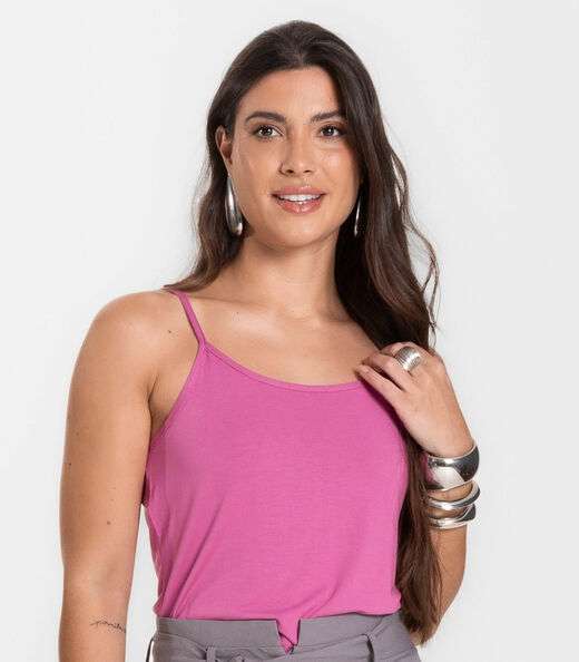 Blusa Feminina de Alças Básica Rovitex Rosa