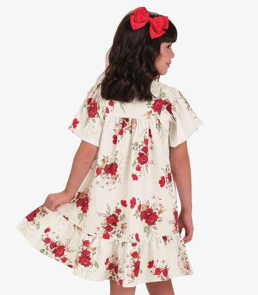 Vestido Infantil Trick Nick Bege