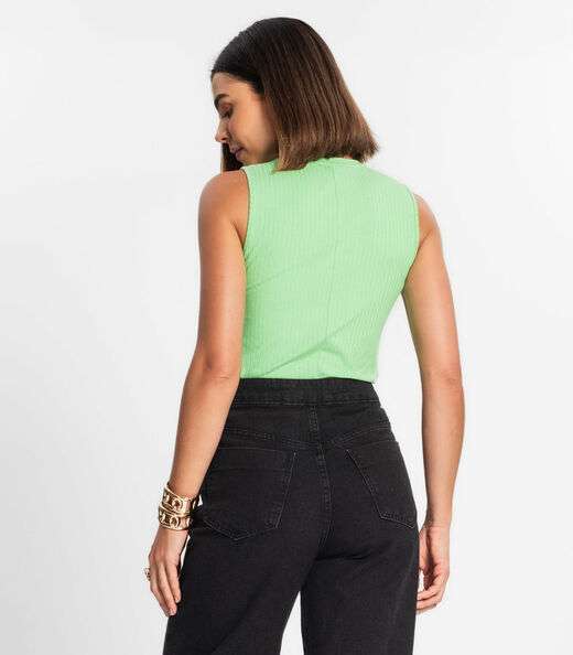 Regata Feminina Ribana Canelada Rovitex Verde