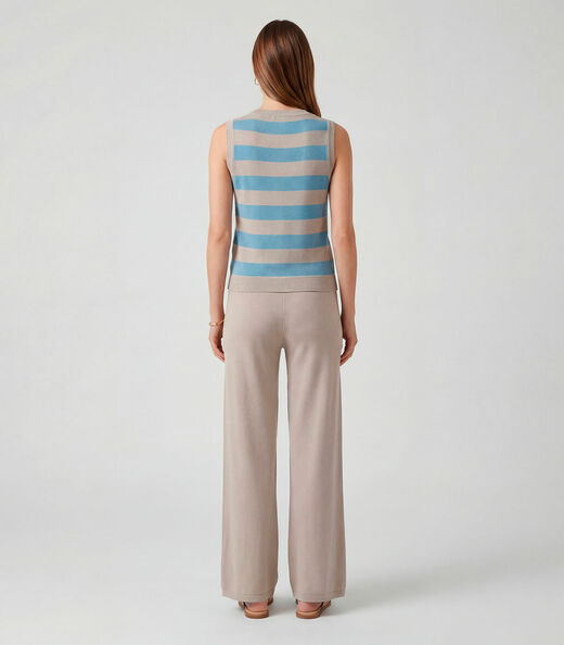 Blusa Feminina Listrada Em Tricot Sea Surf Azul