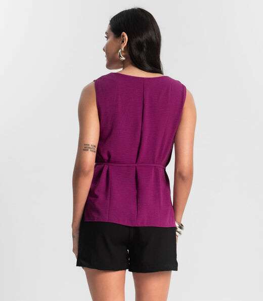 Regata Feminina com Amarração Rovitex Roxo