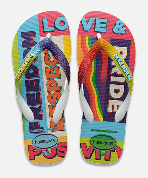 Chinelo Havaianas Feminino Top Pride Rainbow 