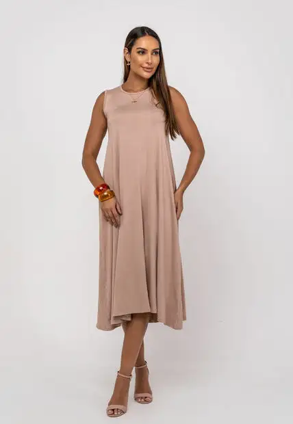 Image_Vestido Longo Regata Com Bolsos Bege Salvatore