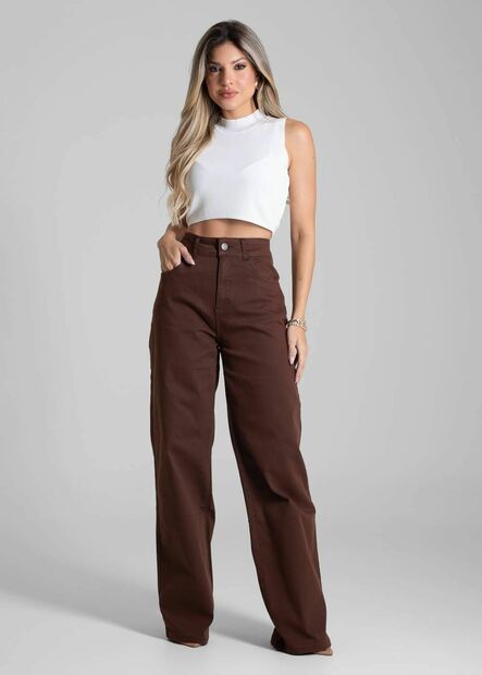 Calça Sarja Sawary Wide Leg - 282899
