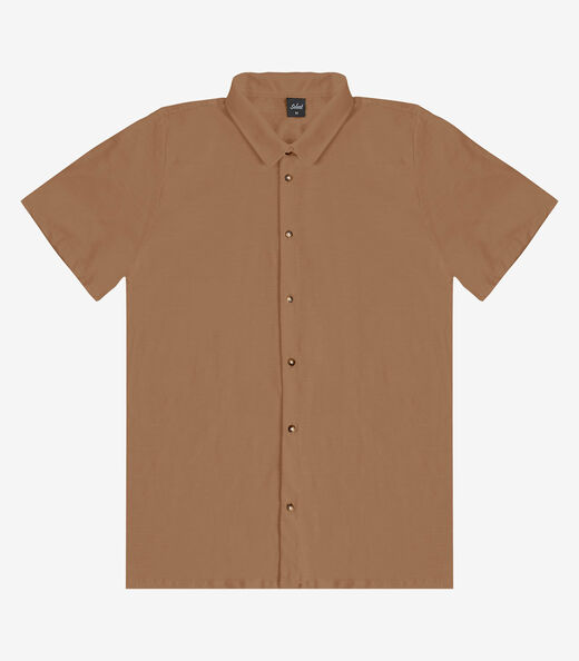 Camisa Masculina Malha Flamê Select Marrom