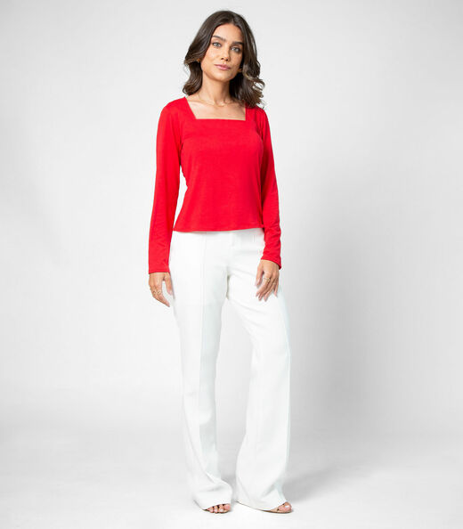 Blusa Feminina Manga Longa Rovitex Vermelho