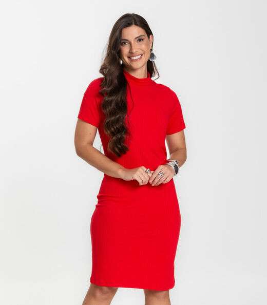 Image_Vestido Feminino Canelado Infinita Cor Vermelho