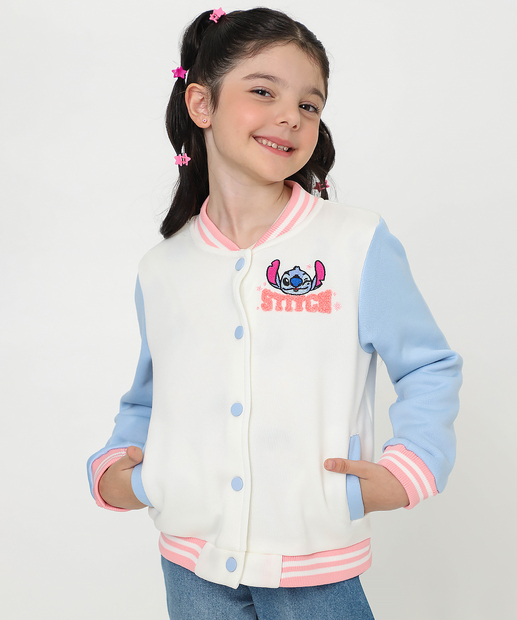 Image_Jaqueta infantil Moletom Bomber Stitch Disney Tam 4 a 10 Off white