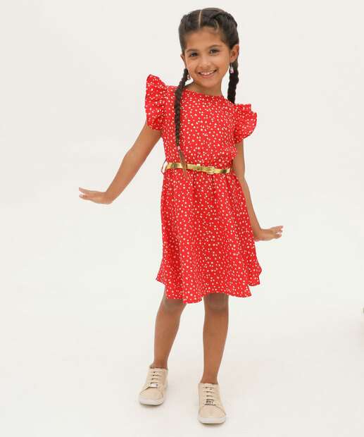 Image_ Vestido Infantil Estampa Flores Babado Marisa Tam 4 a 10